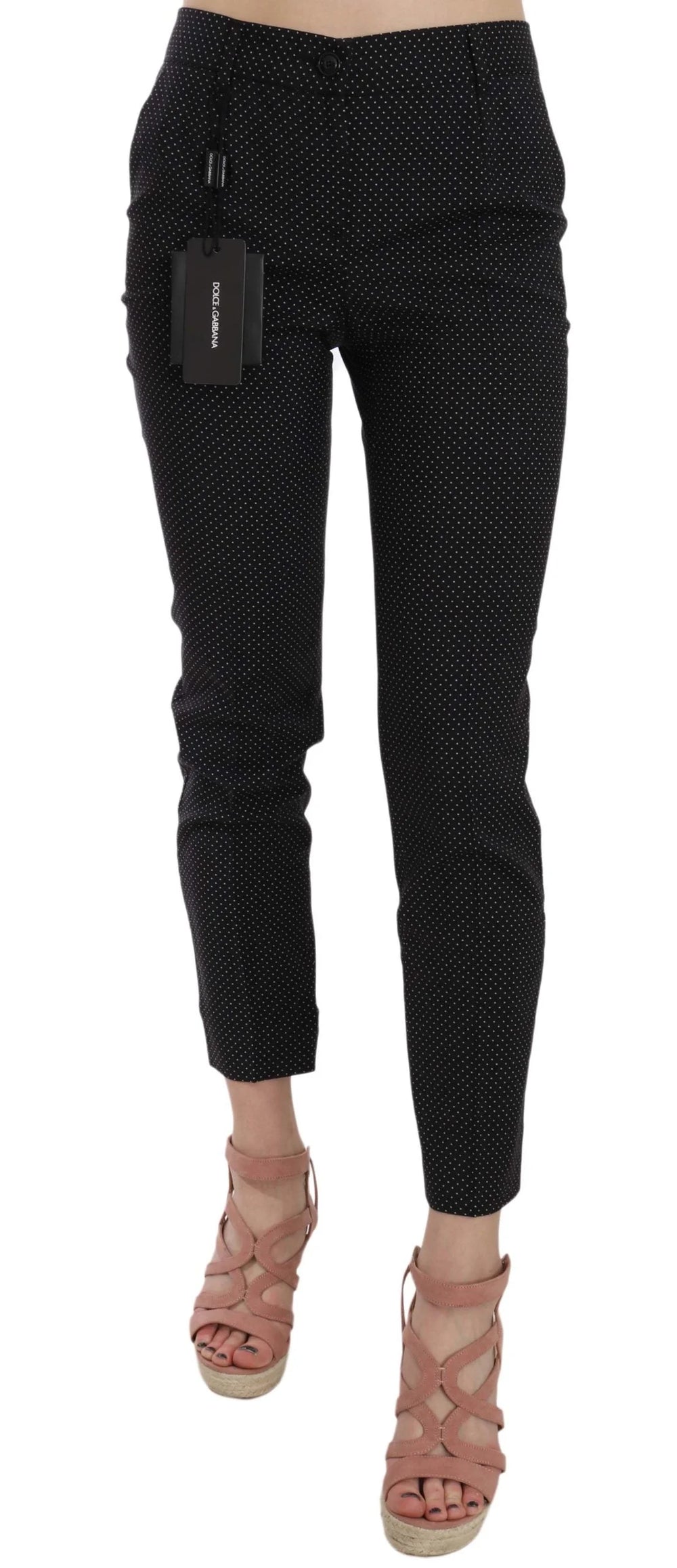 Dolce & Gabbana Polka Dot Slim Capri Trousers Tapered Pants - Trousers