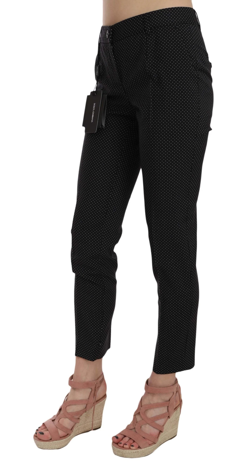 Dolce & Gabbana Polka Dot Slim Capri Trousers Tapered Pants - Trousers