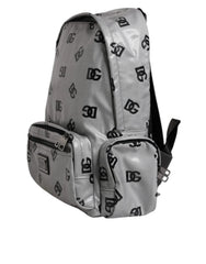 Dolce & Gabbana Polyester Gray Black DG Logo Plaque Backpack Bag - Backpacks