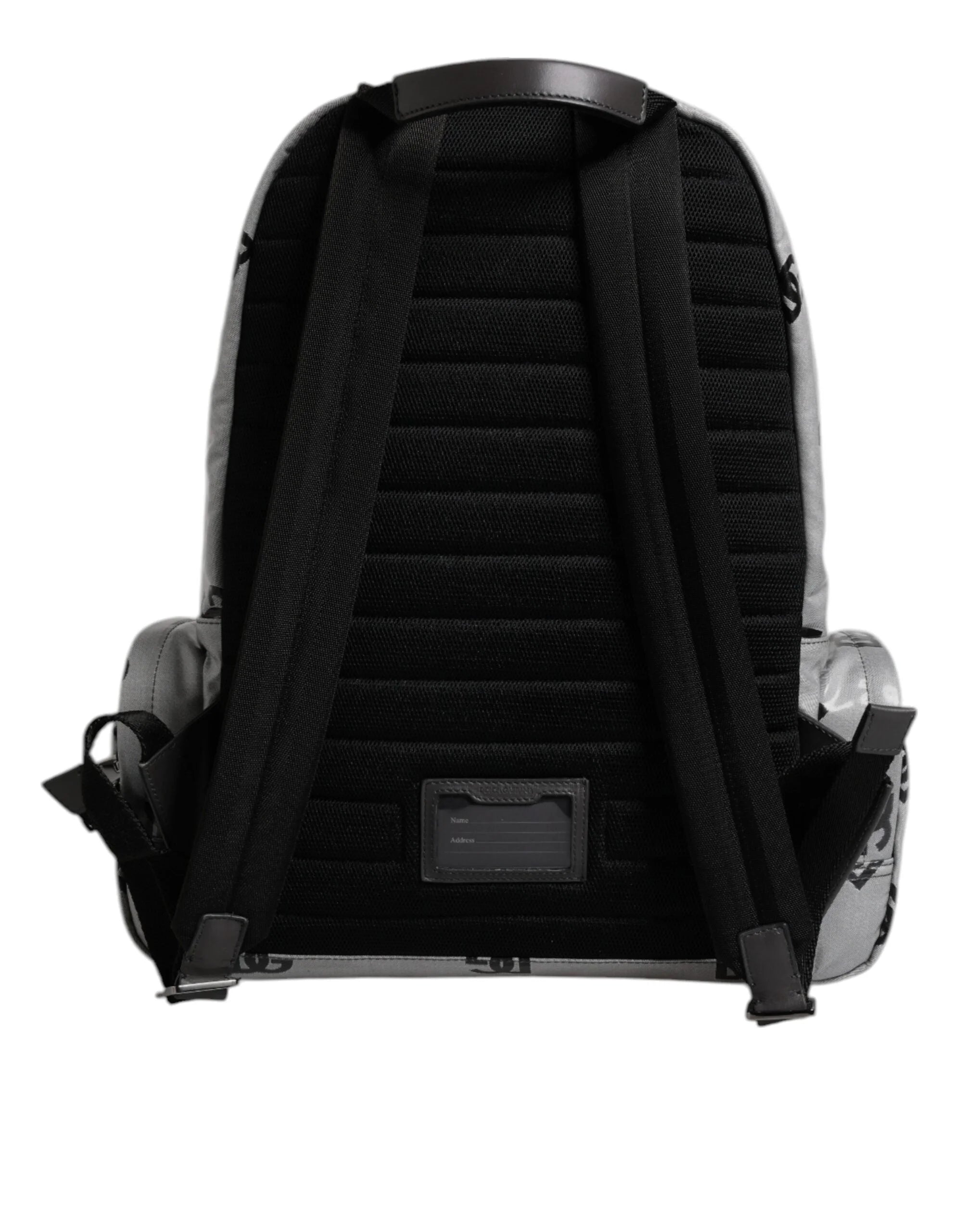 Dolce & Gabbana Polyester Gray Black DG Logo Plaque Backpack Bag - Backpacks