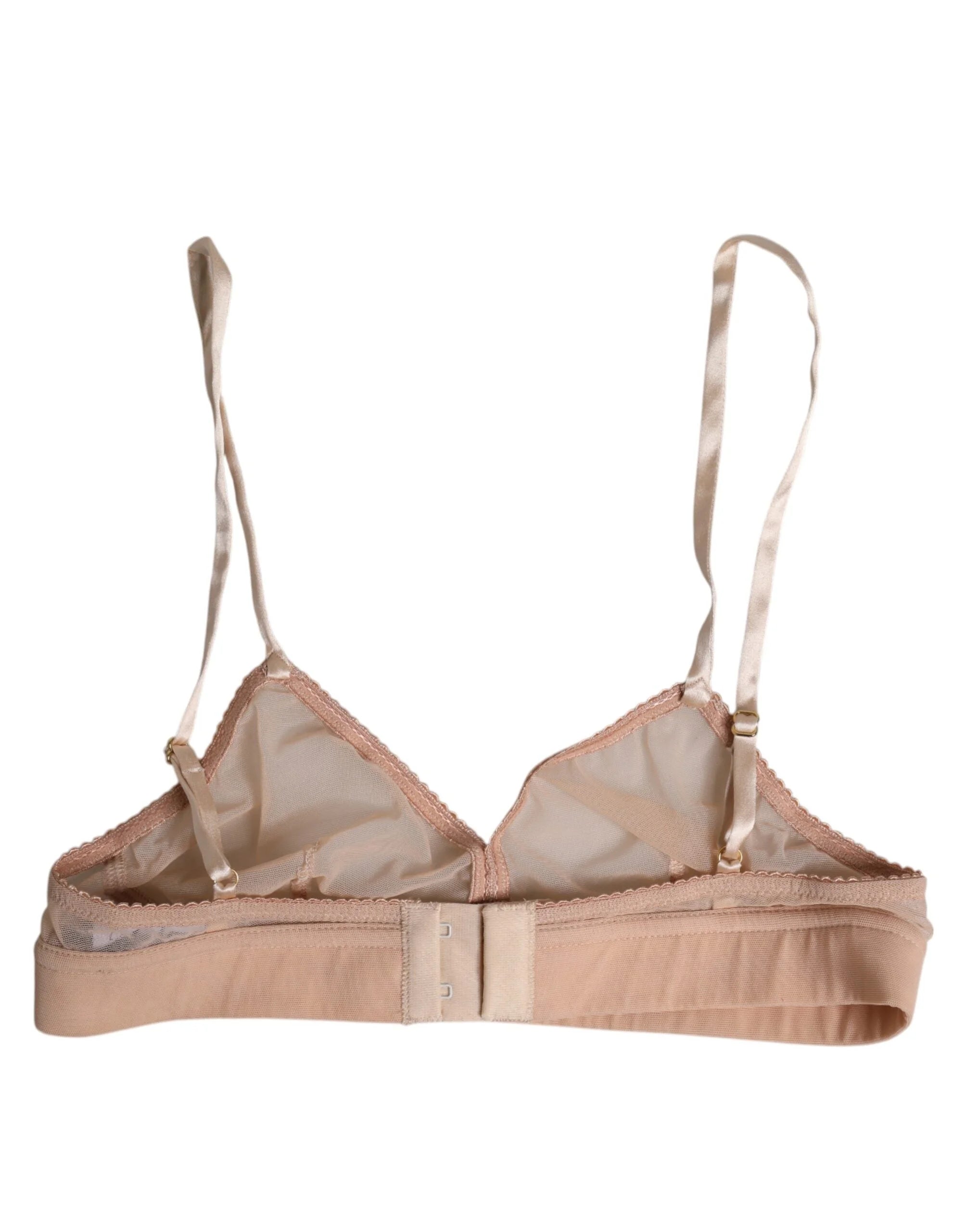 Dolce & Gabbana Powder Pink Nylon DG Logo Non Wire Bra Underwear - Bras