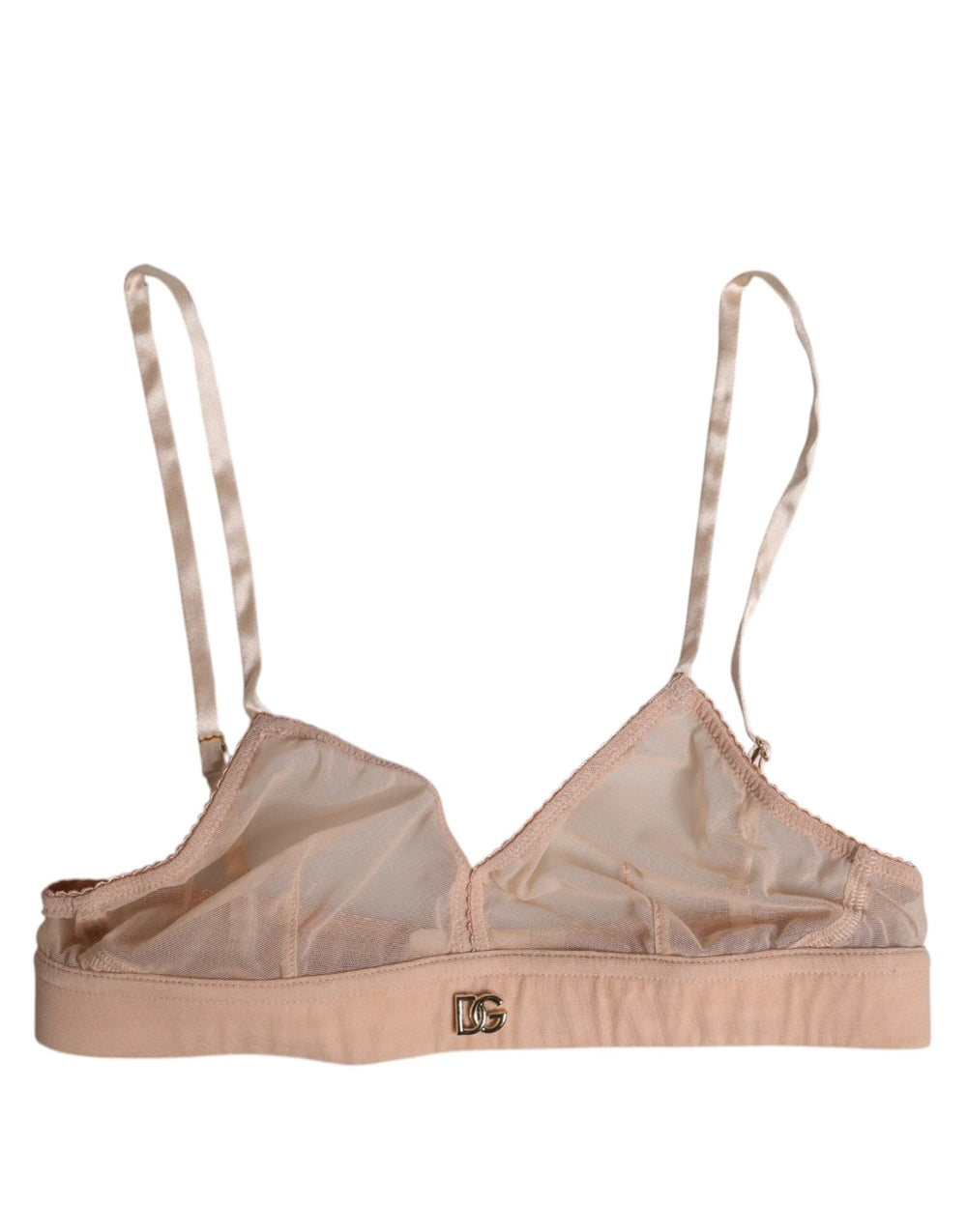 Dolce & Gabbana Powder Pink Nylon DG Logo Non Wire Bra Underwear - IT5 | XL - Bras