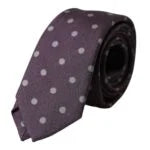 Dolce & Gabbana Purple 100% Silk Polka Dot Adjustable Men Tie - Neckties