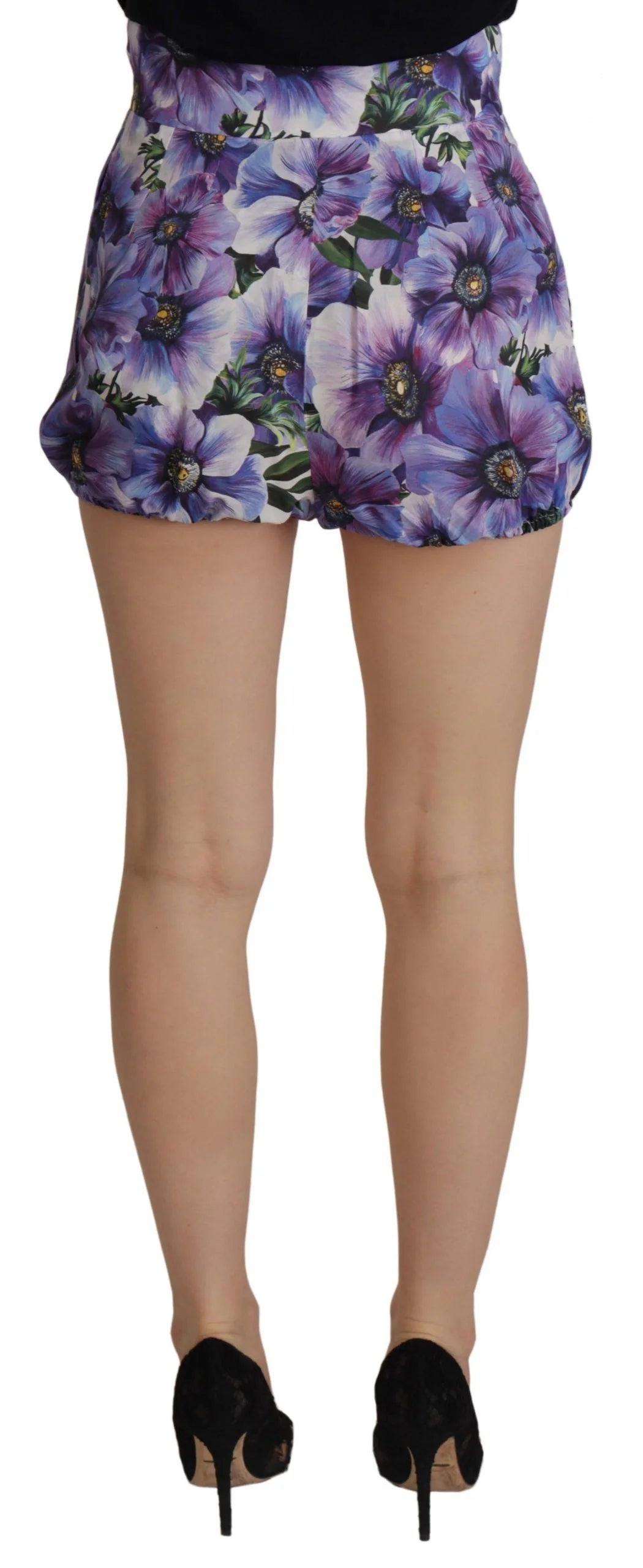 Dolce & Gabbana Purple Anemone High Waist Hot Pants Shorts - IT42|M - Short Trousers