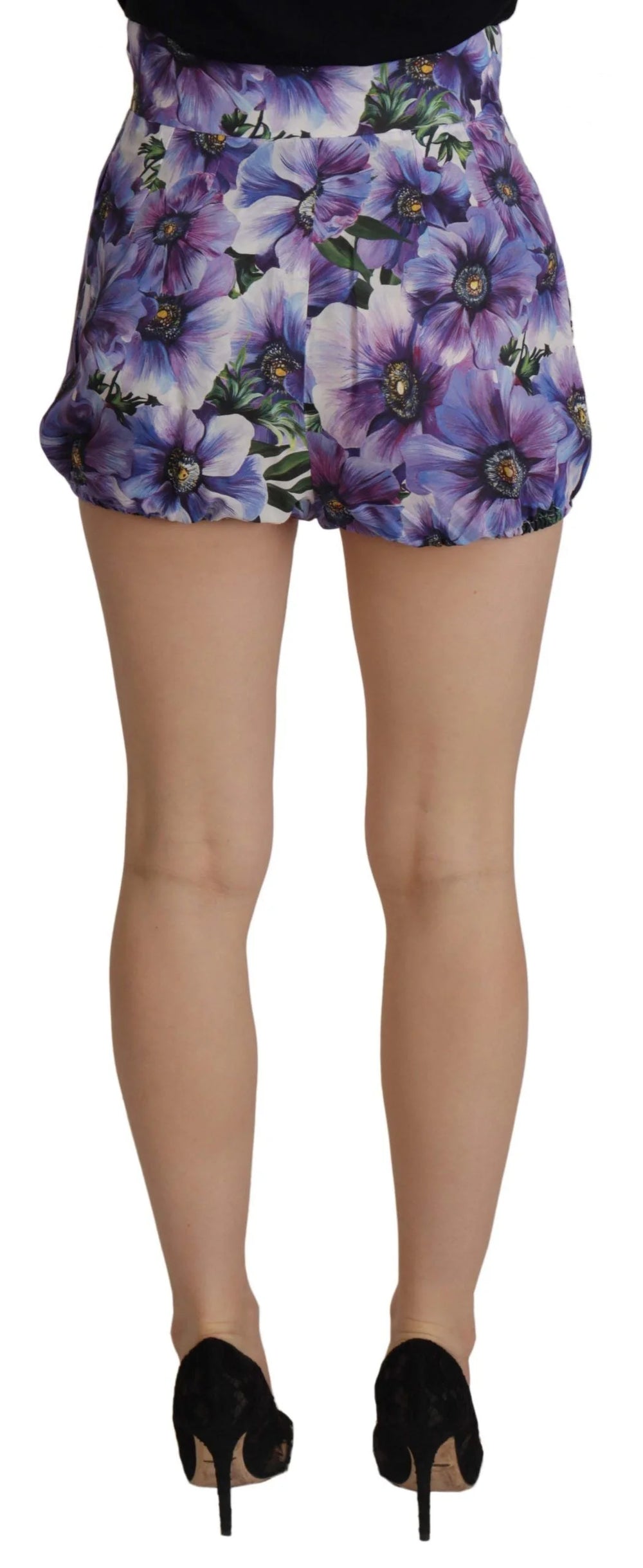 Dolce & Gabbana Purple Anemone High Waist Hot Pants Shorts - IT42|M - Short Trousers