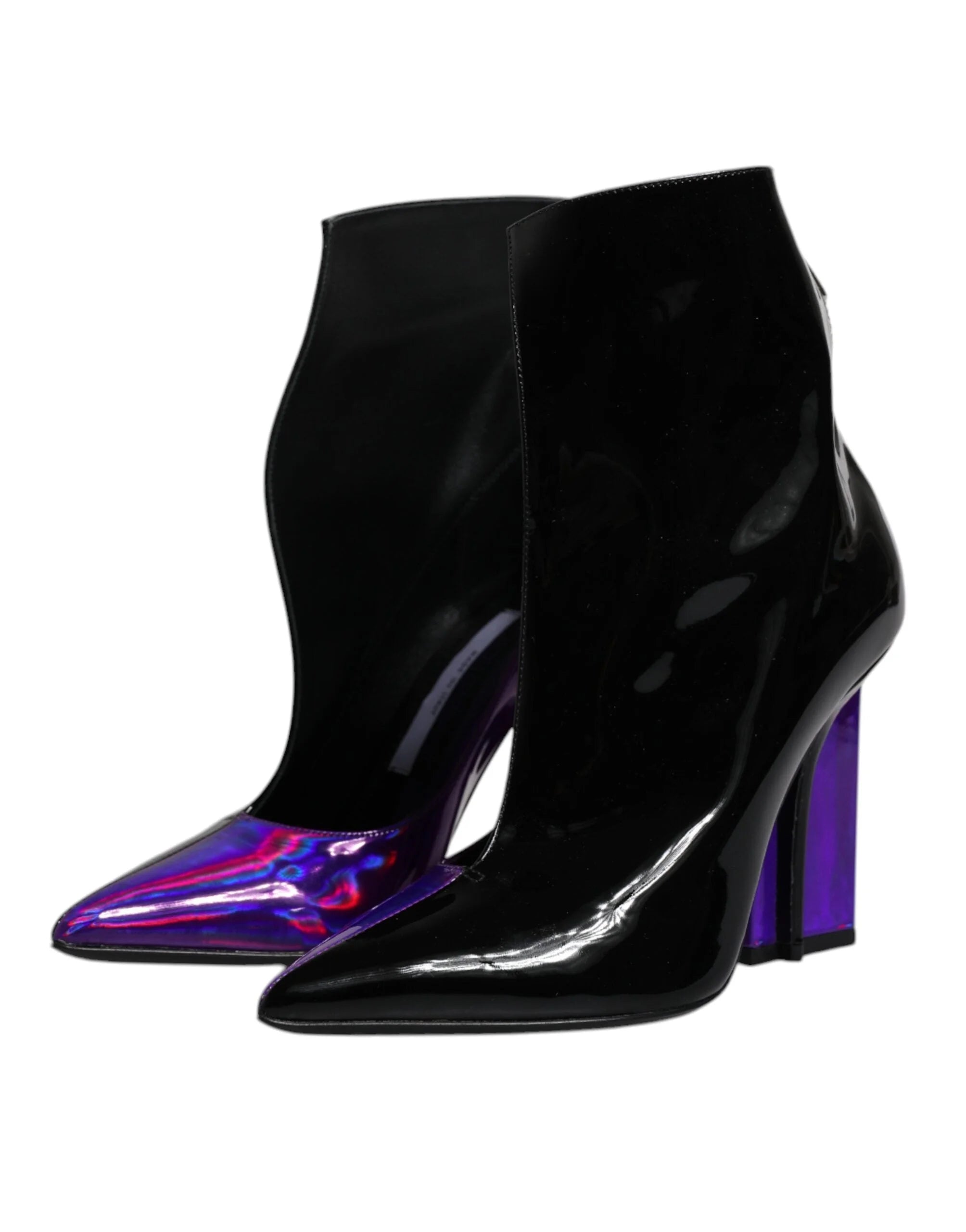 Dolce & Gabbana Purple Black Pointed Ankle Boots Shoes - EU36/US6 - Boots