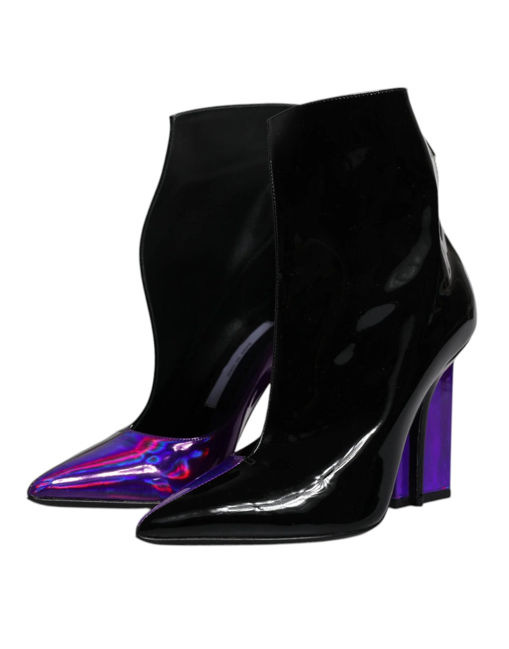 Dolce & Gabbana Purple Black Pointed Ankle Boots Shoes - EU36/US6 - Boots