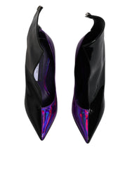 Dolce & Gabbana Purple Black Pointed Ankle Boots Shoes - EU36/US6 - Boots