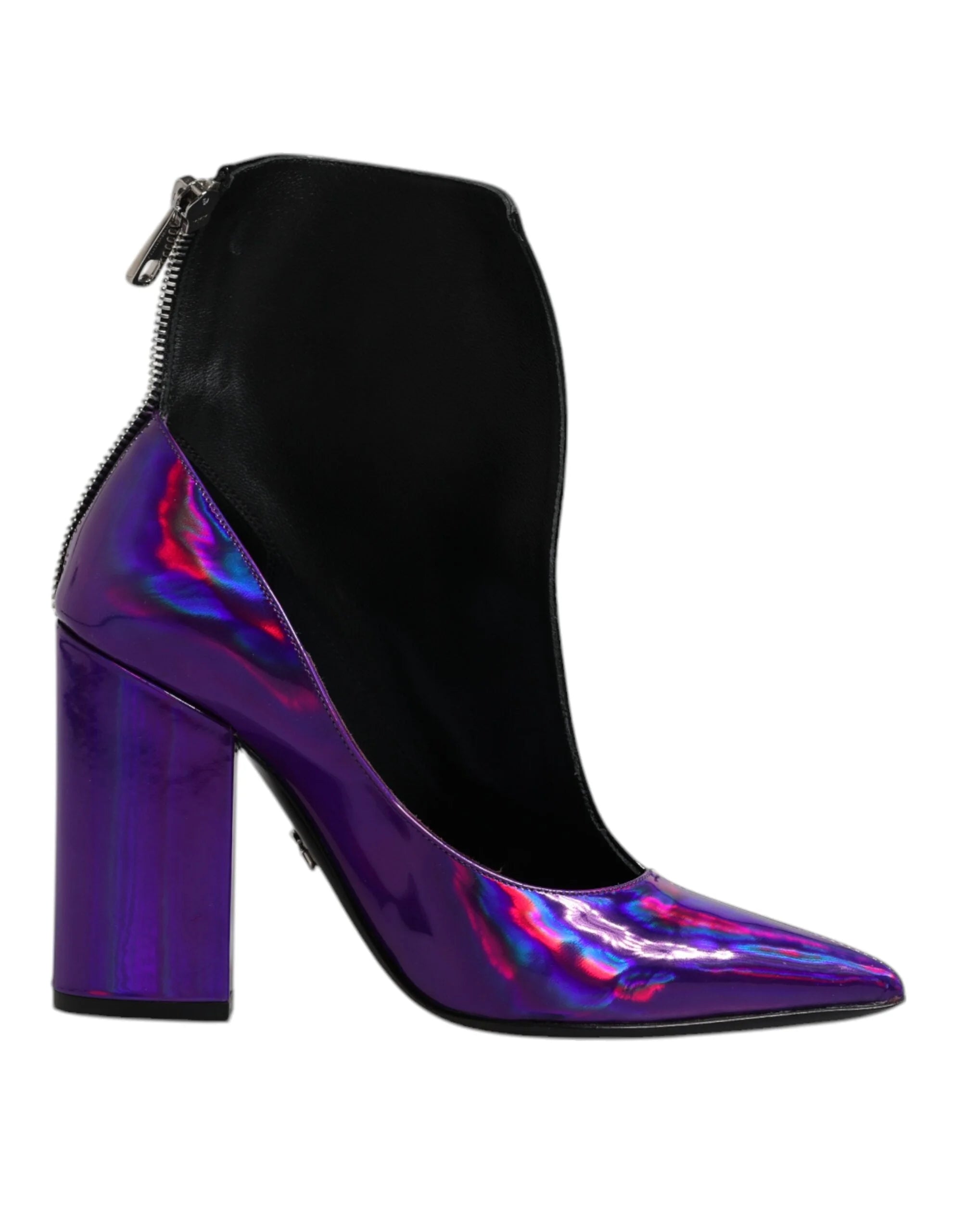 Dolce & Gabbana Purple Black Pointed Ankle Boots Shoes - EU36/US6 - Boots