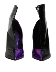 Dolce & Gabbana Purple Black Pointed Ankle Boots Shoes - EU36/US6 - Boots