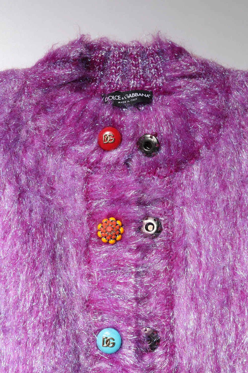 Dolce & Gabbana Purple Button Embellished Trench Coat Jacket - Trench Coats