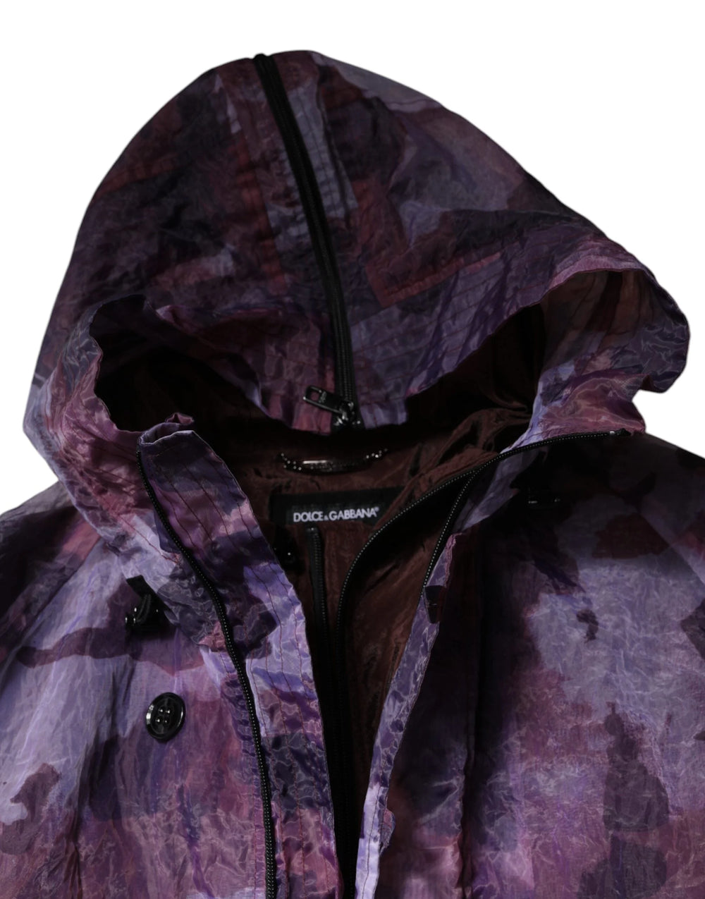 Dolce & Gabbana Purple Camouflage Hooded Men Blouson Jacket - Sport Jackets