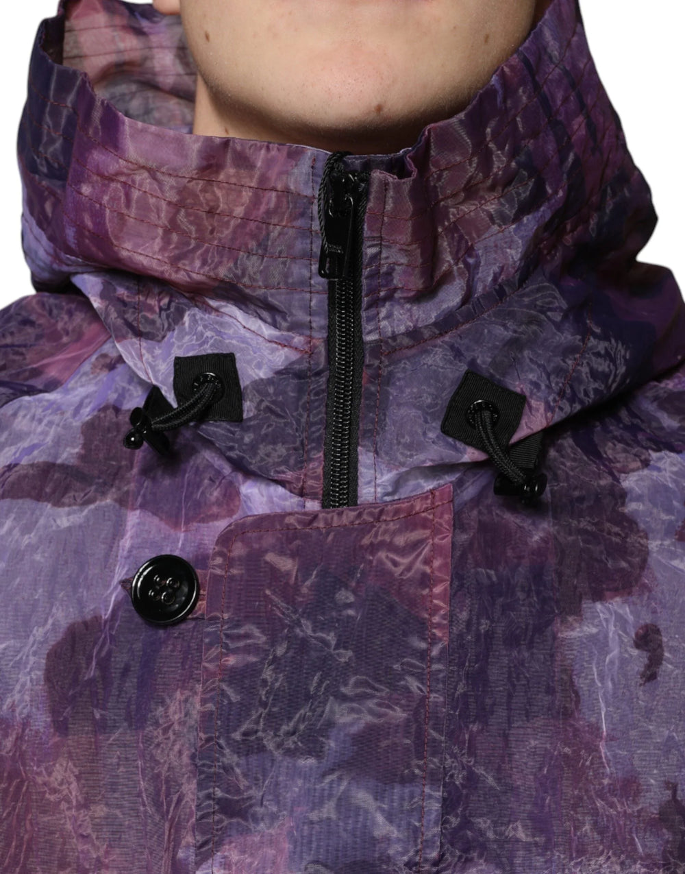 Dolce & Gabbana Purple Camouflage Hooded Men Blouson Jacket - Sport Jackets