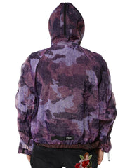 Dolce & Gabbana Purple Camouflage Hooded Men Blouson Jacket - Sport Jackets