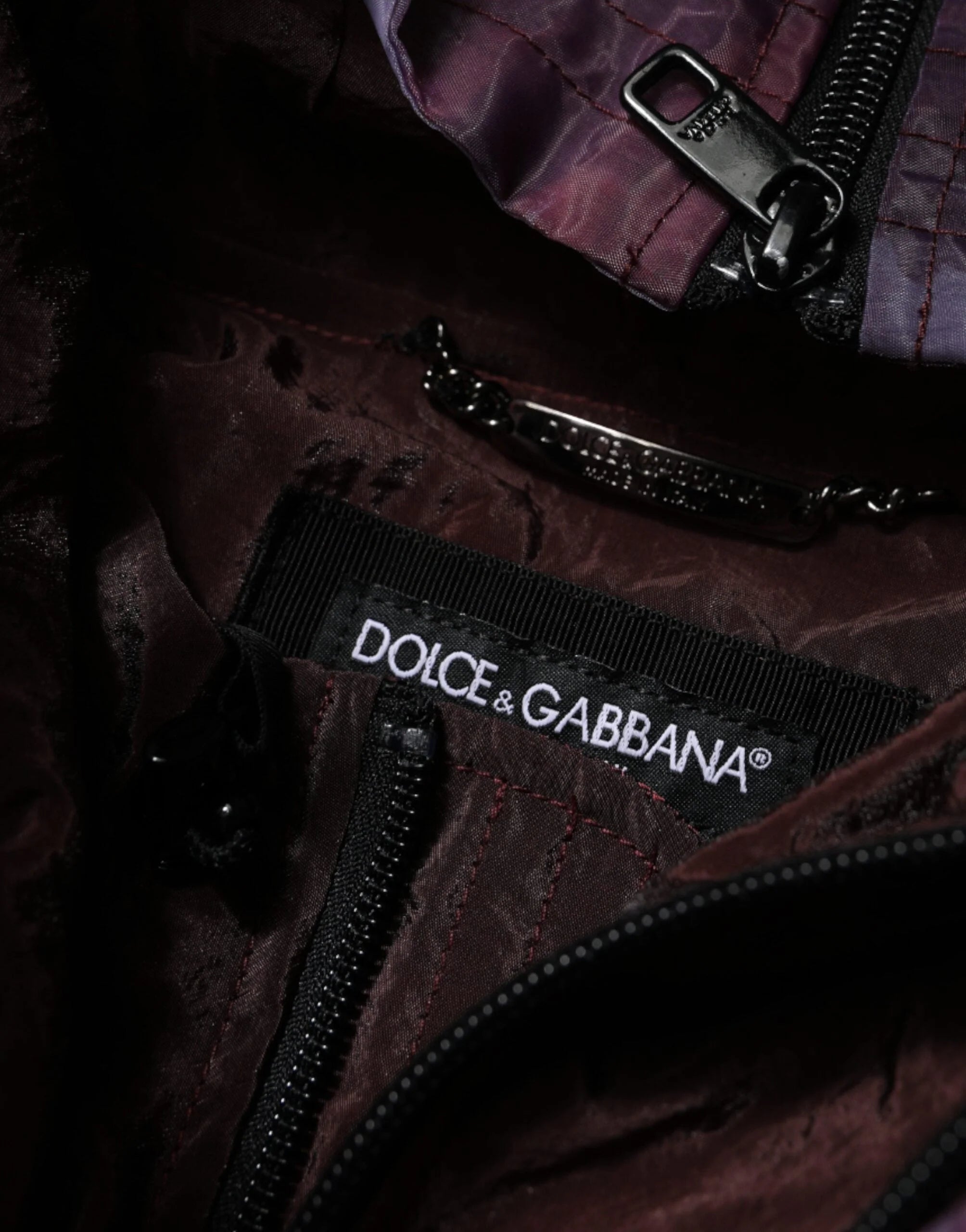 Dolce & Gabbana Purple Camouflage Hooded Men Blouson Jacket - Sport Jackets