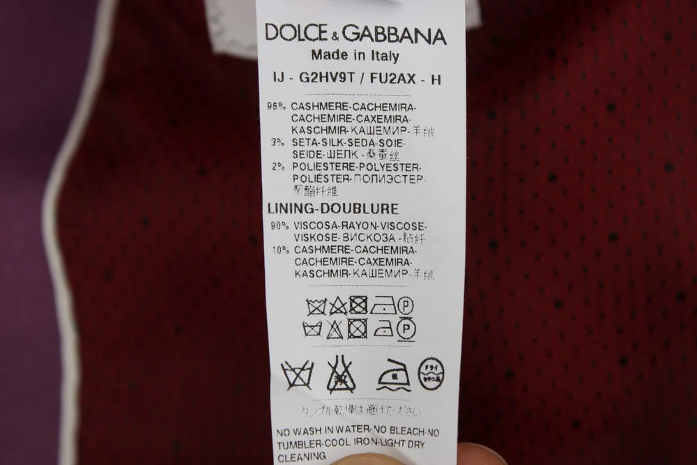 Dolce & Gabbana Purple Cashmere Slim Fit Blazer Jacket - IT44 | XS - Sport Jackets