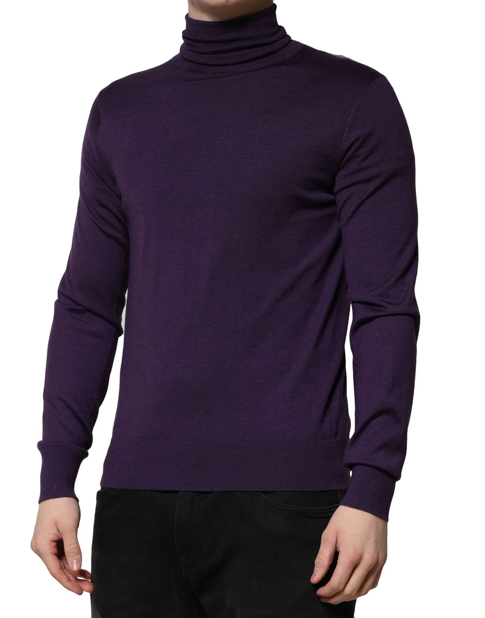 Dolce & Gabbana Purple Cashmere Turtleneck Pullover Sweater - IT48 | M - Sweaters