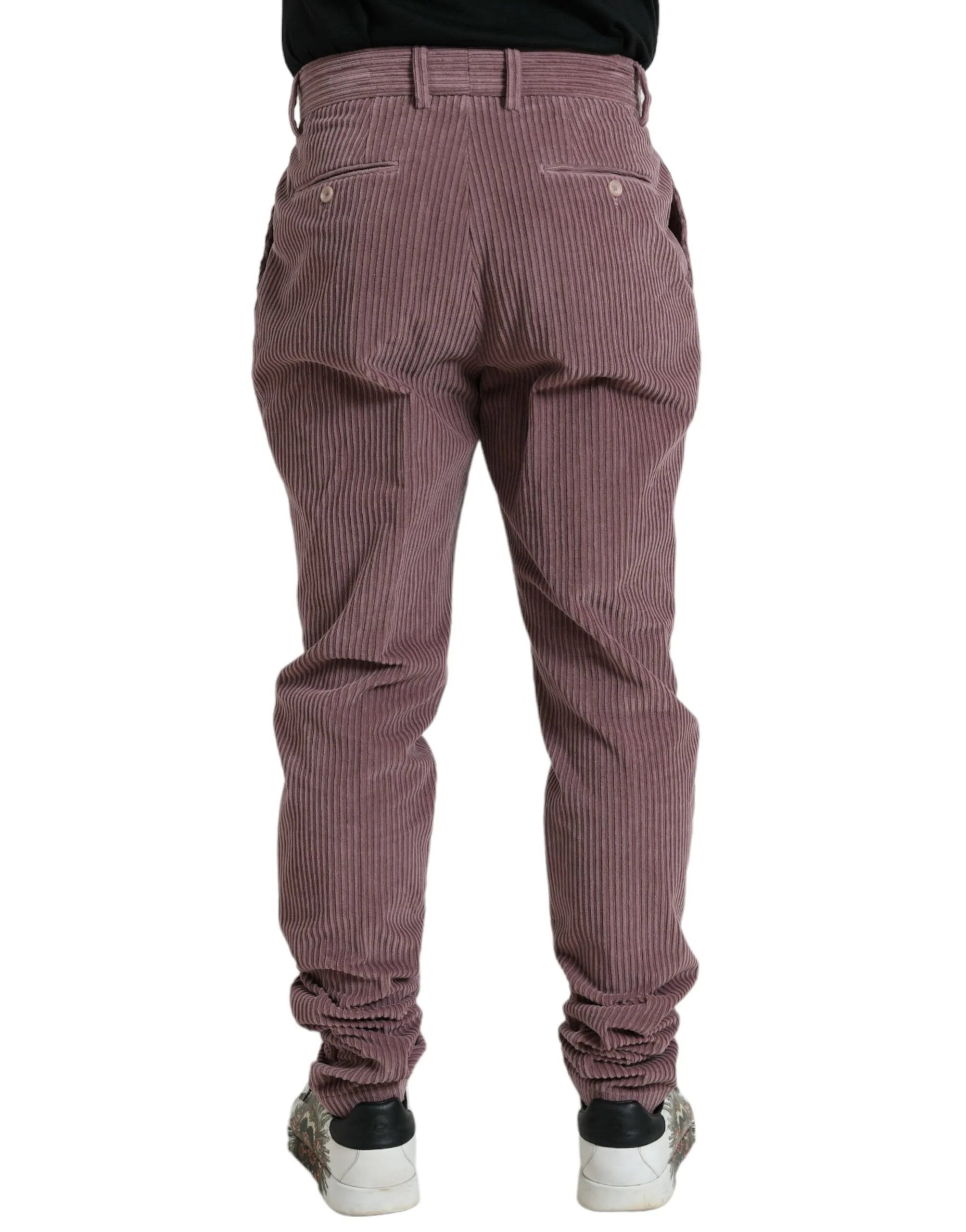 Dolce & Gabbana Purple Corduroy Cotton Stretch Skinny Pants - IT50 | L - Trousers