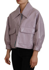 Dolce & Gabbana Purple Cotton Button Down Cropped Jacket - IT40|S - Trucker Jackets