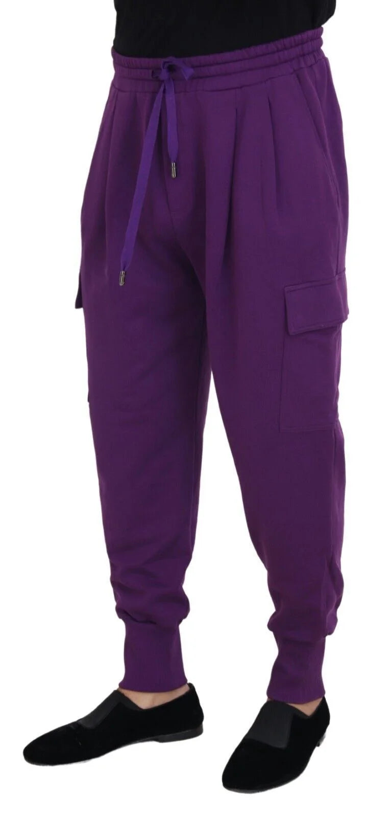 Dolce & Gabbana Purple Cotton Cargo Sweatpants Jogging Pants - IT52 | L - Sweatpants