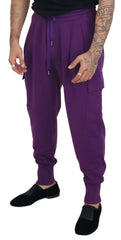 Dolce & Gabbana Purple Cotton Cargo Sweatpants Jogging Pants - IT52 | L - Sweatpants