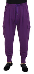 Dolce & Gabbana Purple Cotton Cargo Sweatpants Jogging Pants - IT52 | L - Sweatpants