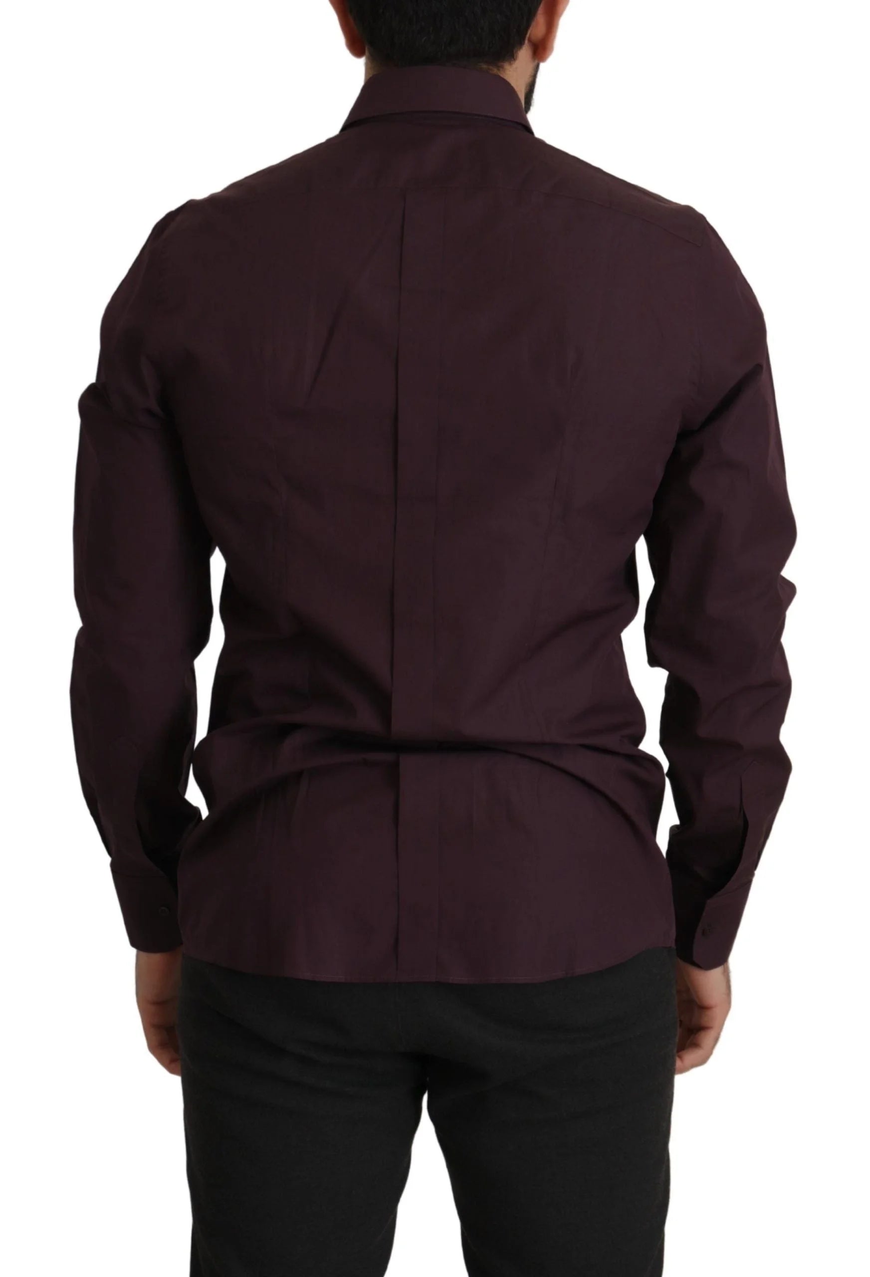 Dolce & Gabbana Purple Cotton GOLD Slim Fit Dress Shirt - IT41 | L - Shirts