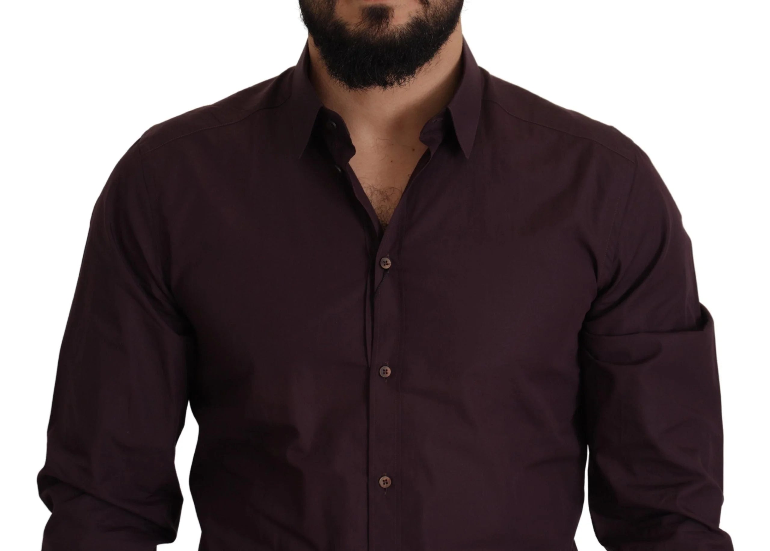 Dolce & Gabbana Purple Cotton GOLD Slim Fit Dress Shirt - IT41 | L - Shirts