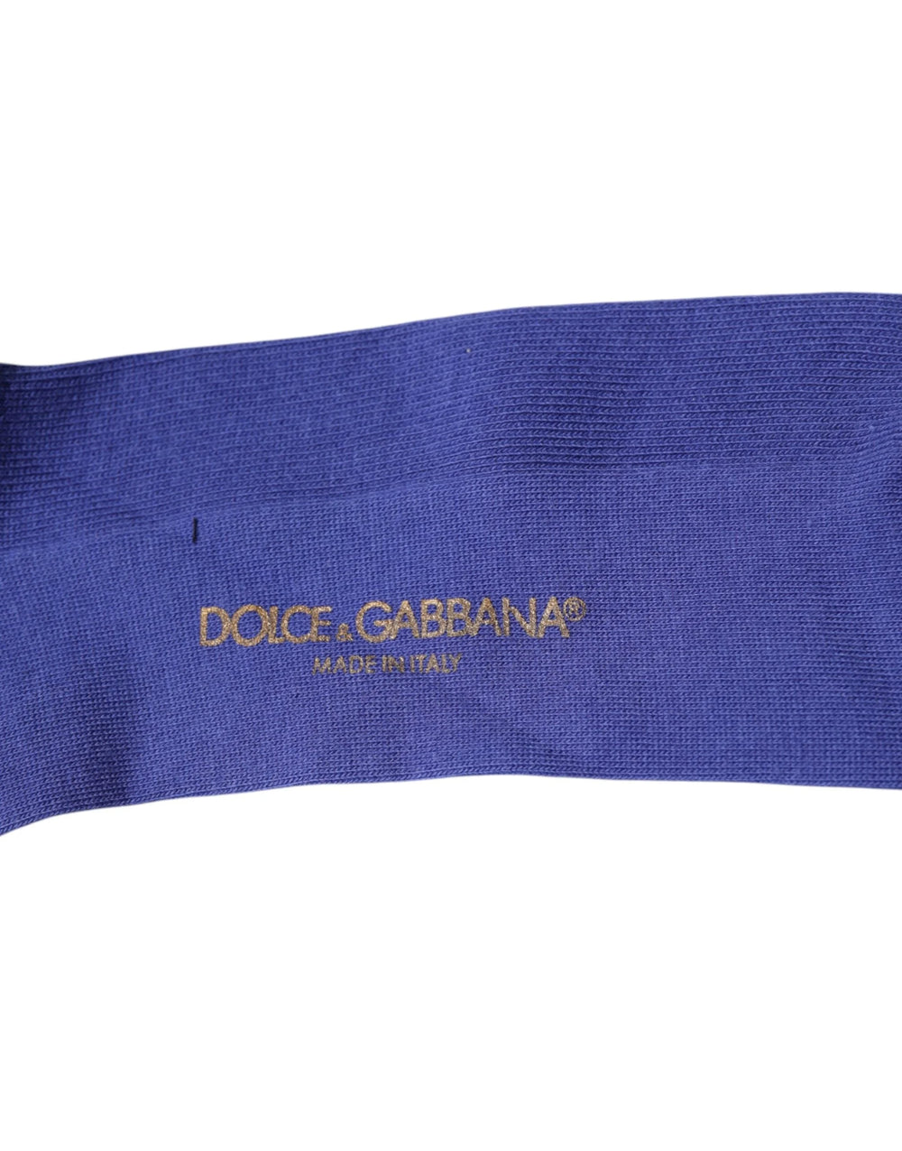 Dolce & Gabbana Purple Cotton Logo Over The Calf Socks - L - Crew Socks