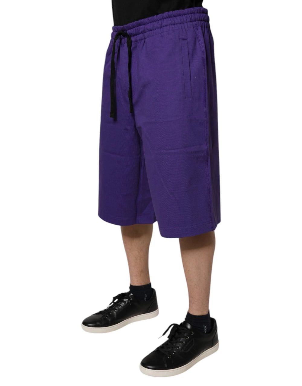 Dolce & Gabbana Purple Cotton Men Bermuda Sweatshorts Shorts - Bermudas
