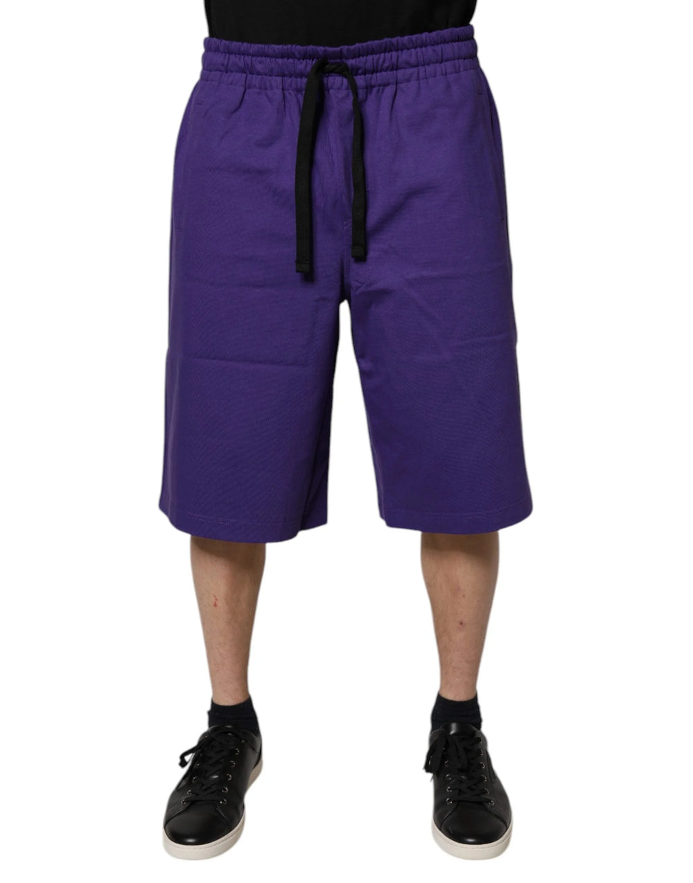 Dolce & Gabbana Purple Cotton Men Bermuda Sweatshorts Shorts - Bermudas