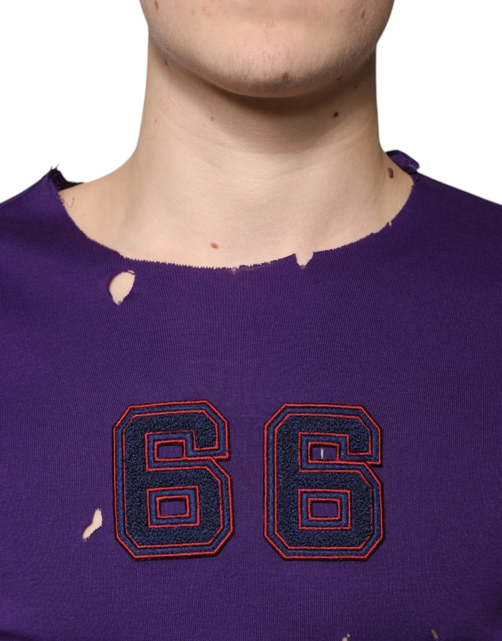 Dolce & Gabbana Purple Cotton Round Neck Pullover Men Sweater - IT50 | L - Sweaters