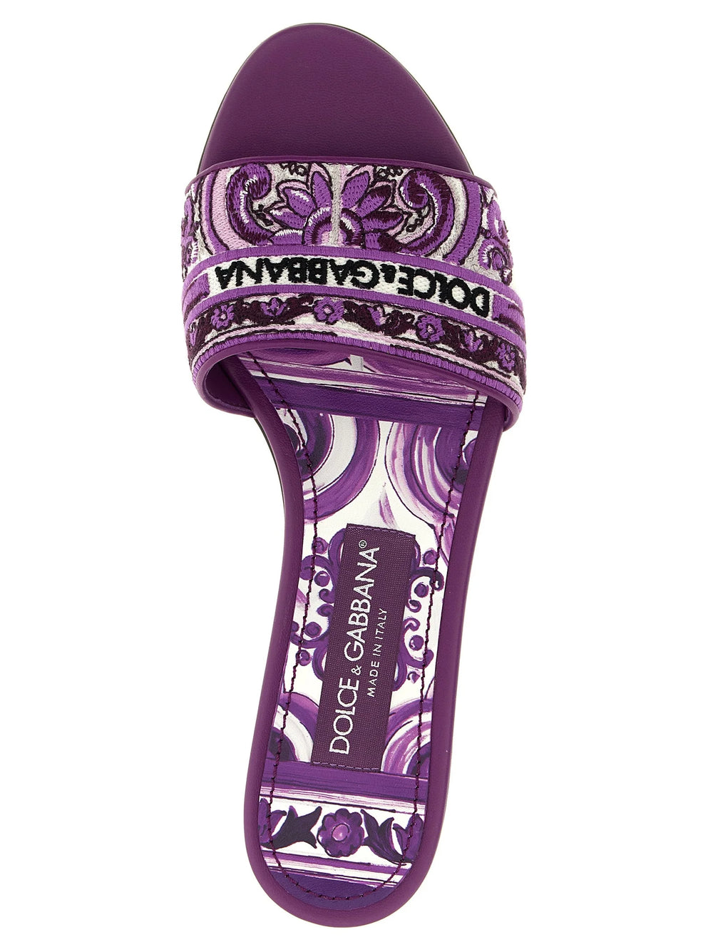 Dolce & Gabbana Purple Cotton Slides - EU36/US6