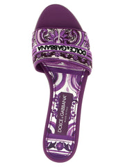 Dolce & Gabbana Purple Cotton Slides - EU36/US6