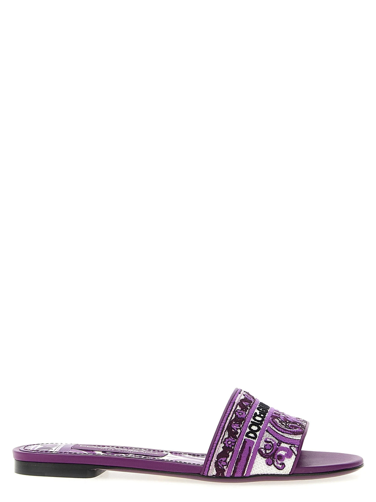 Dolce & Gabbana Purple Cotton Slides - EU36/US6