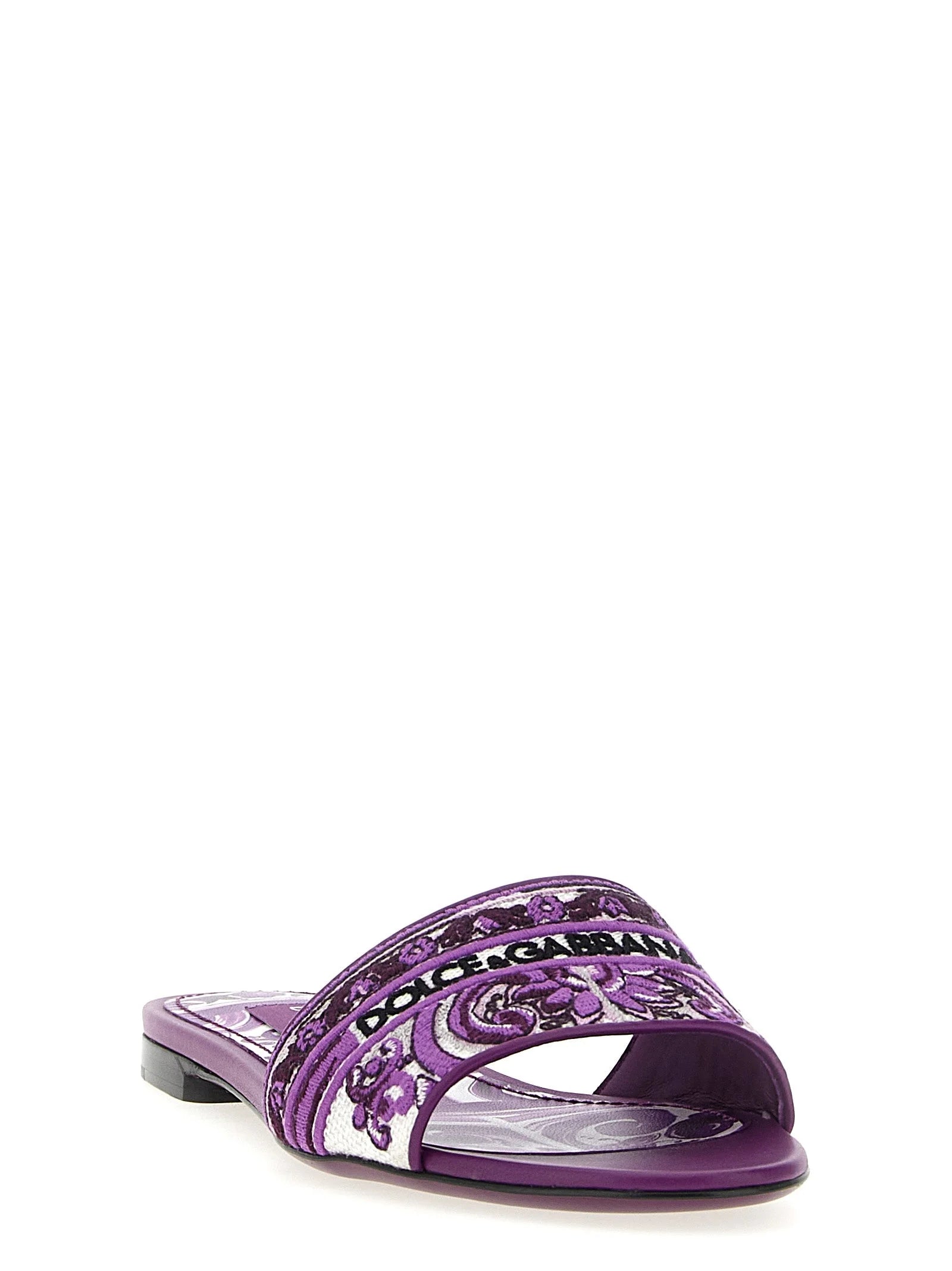 Dolce & Gabbana Purple Cotton Slides - EU36/US6
