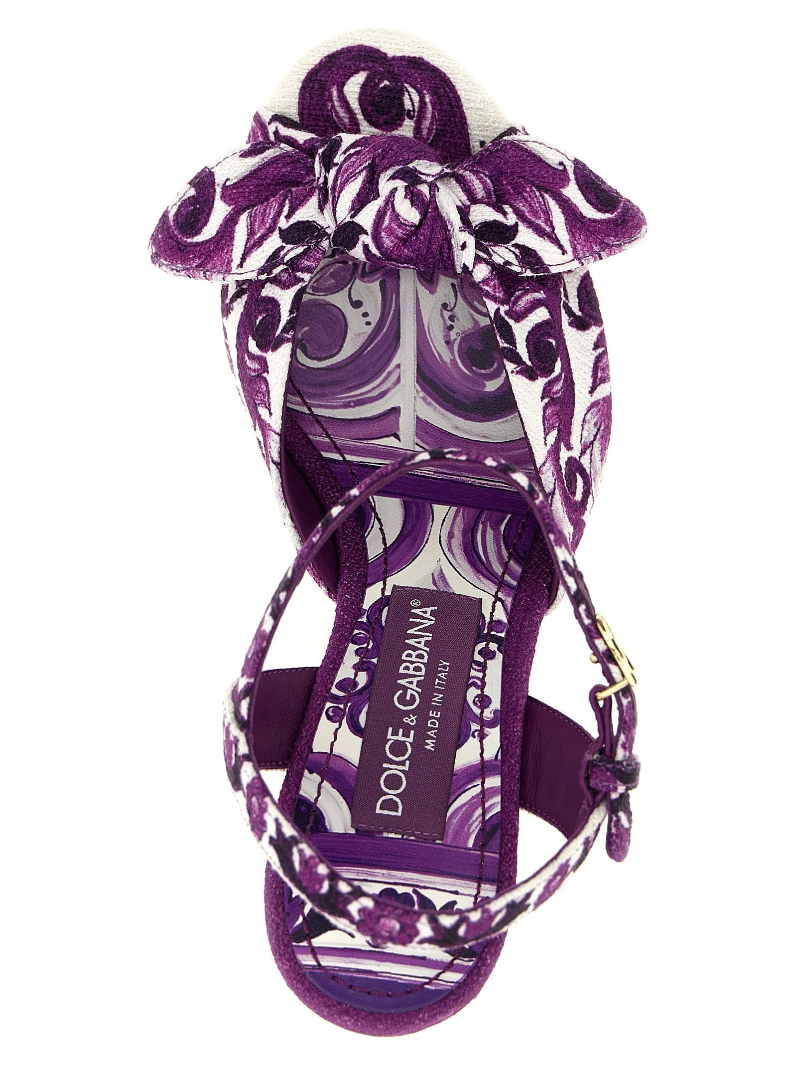 Dolce & Gabbana Purple Cotton Stiletto Heel Sandals - EU37/US7