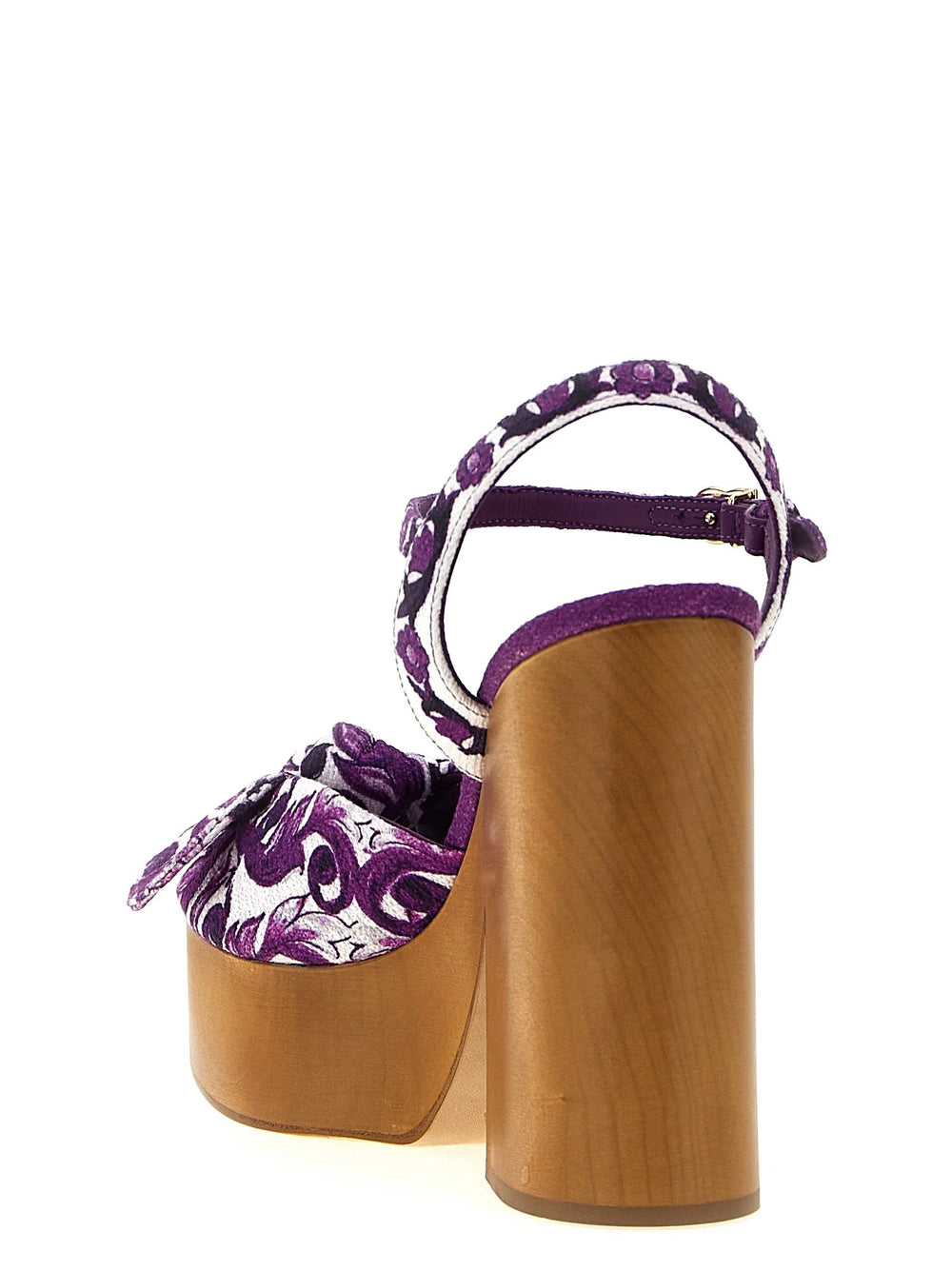Dolce & Gabbana Purple Cotton Stiletto Heel Sandals - EU37/US7