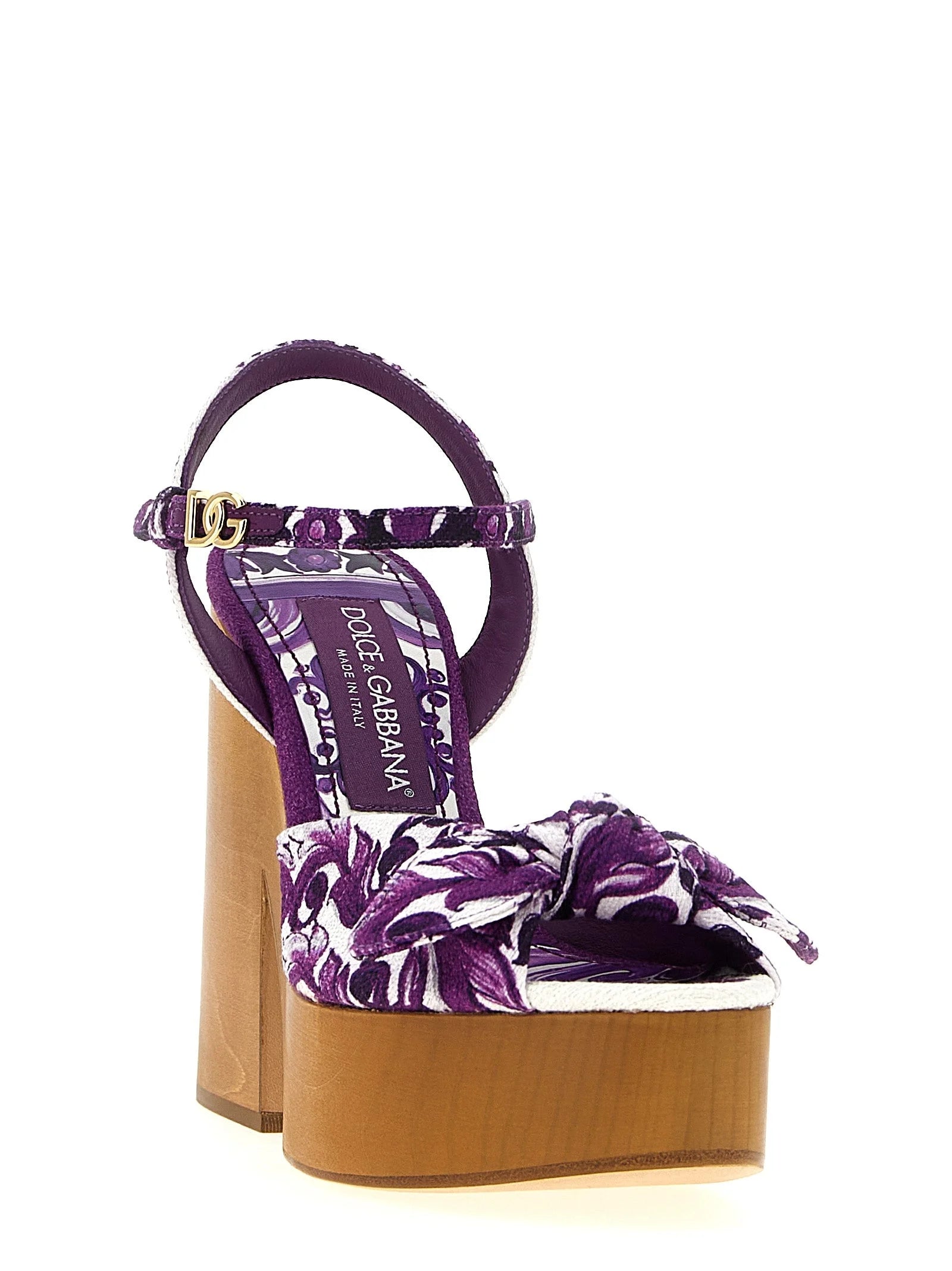 Dolce & Gabbana Purple Cotton Stiletto Heel Sandals - EU37/US7