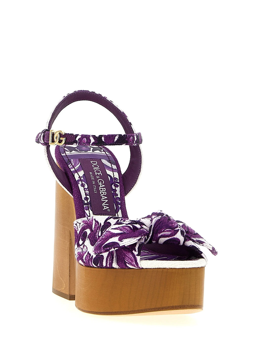 Dolce & Gabbana Purple Cotton Stiletto Heel Sandals - EU37/US7
