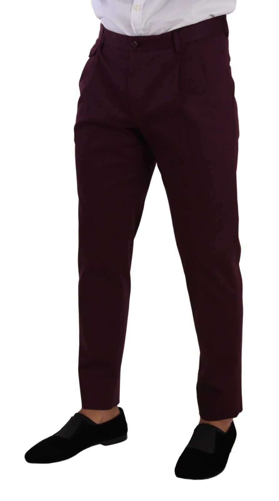 Dolce & Gabbana Purple Cotton Tapered Chinos Dress Pants - IT48 | M - Chinos