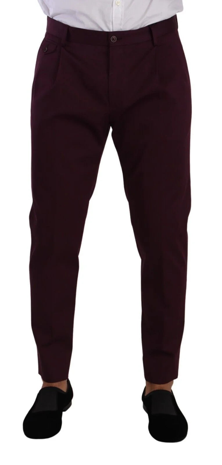 Dolce & Gabbana Purple Cotton Tapered Chinos Dress Pants - IT48 | M - Chinos
