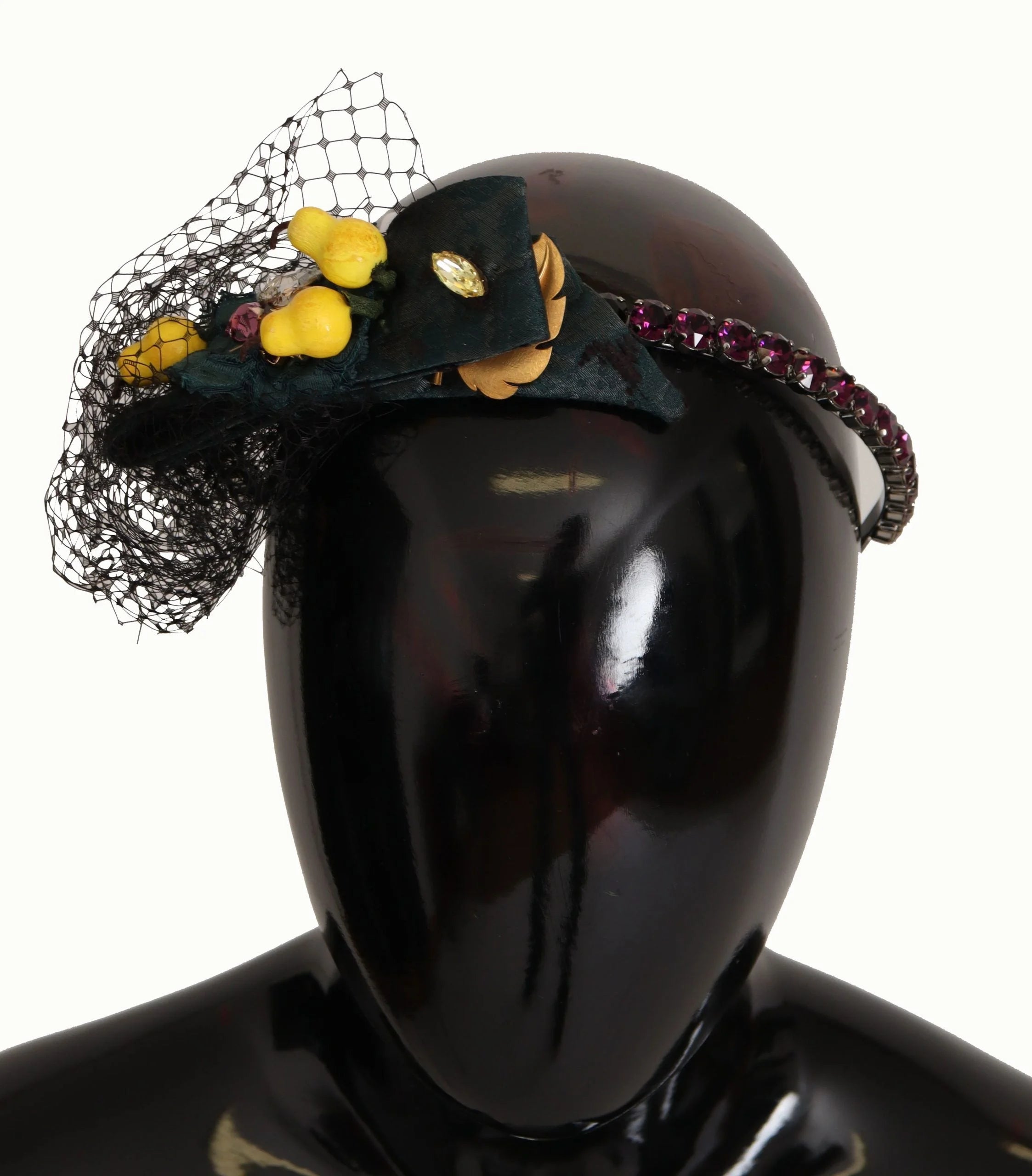 Dolce & Gabbana Purple Crystal Diadem Headband Lemons Sicily Tiara - Headbands