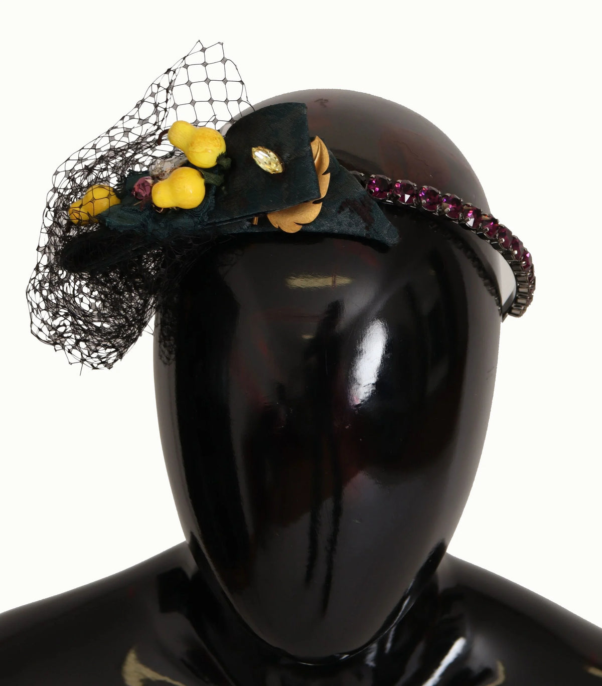 Dolce & Gabbana Purple Crystal Diadem Headband Lemons Sicily Tiara - Headbands