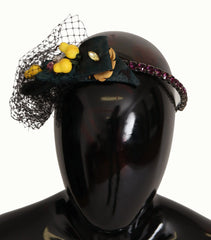 Dolce & Gabbana Purple Crystal Diadem Headband Lemons Sicily Tiara - Headbands