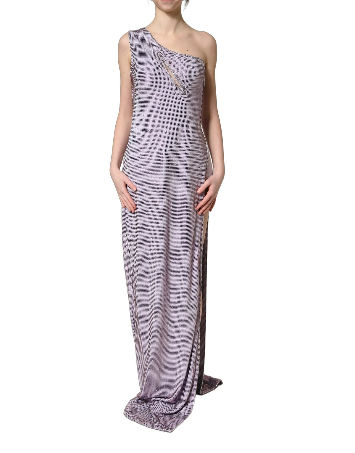 Dolce & Gabbana Purple Crystal OneShoulder EveningGown Dress - IT40|S