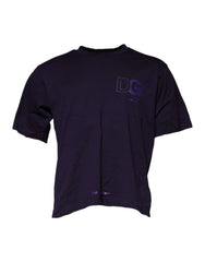 Dolce & Gabbana Purple DG Logo Cotton Crew Neck T-shirt - IT50 | L - T-Shirts
