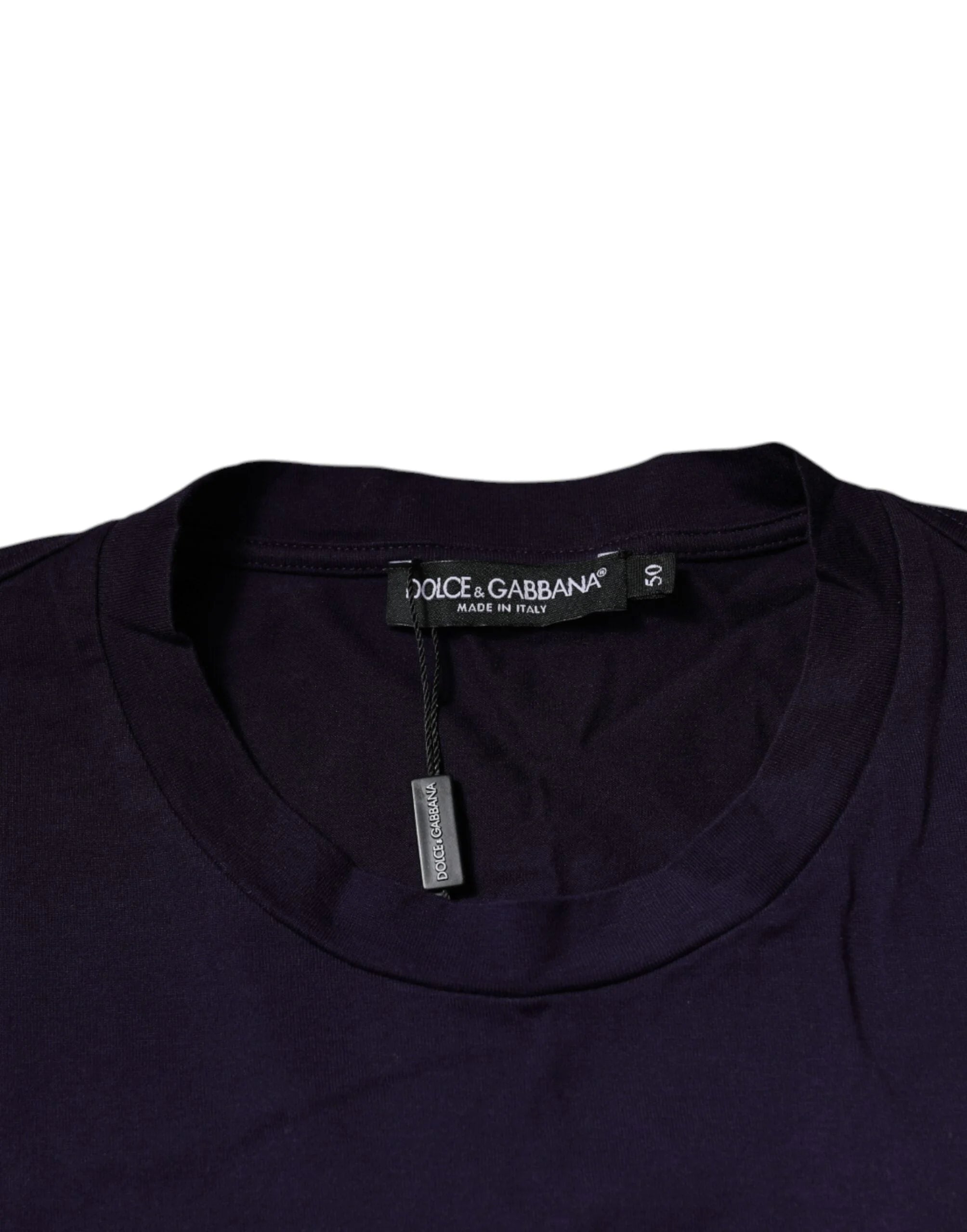 Dolce & Gabbana Purple DG Logo Cotton Crew Neck T-shirt - IT50 | L - T-Shirts