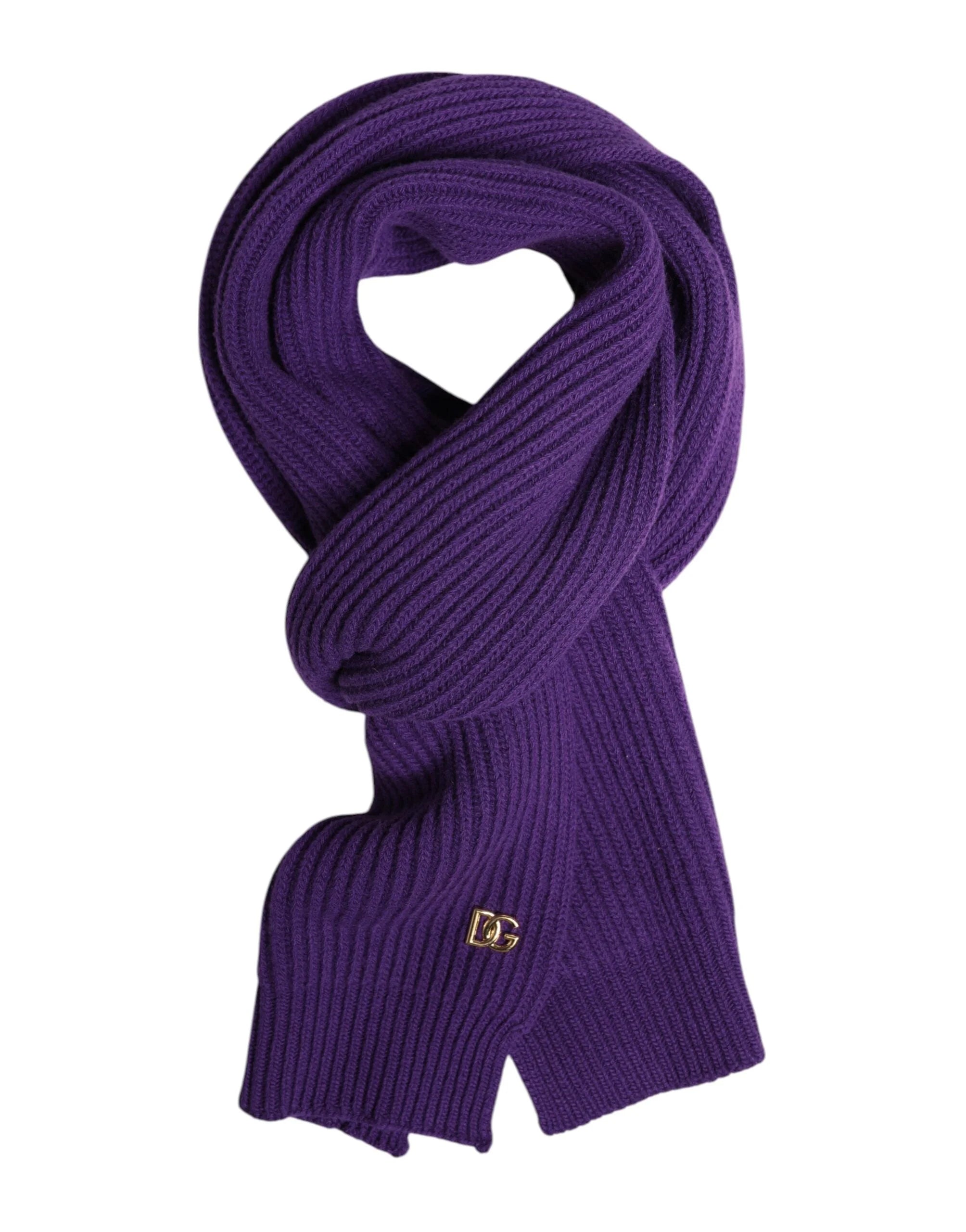 Dolce & Gabbana Purple DG Logo Neck Warmer Wrap Shawl Scarf - Scarves & Shawls