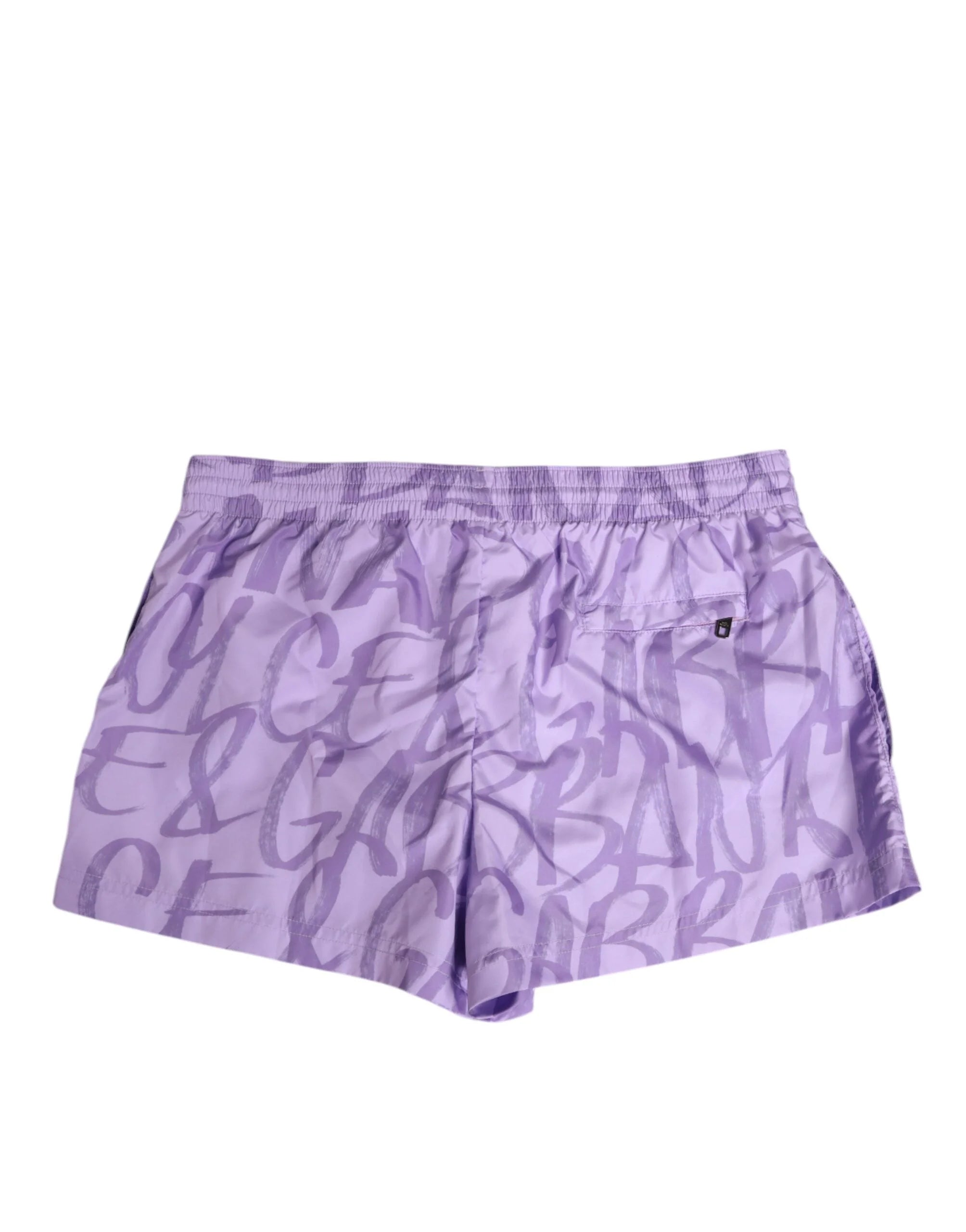 Dolce & Gabbana Purple DG Logo Print Nylon Men Shorts Swimwear - IT4 | S - Swim Boxers